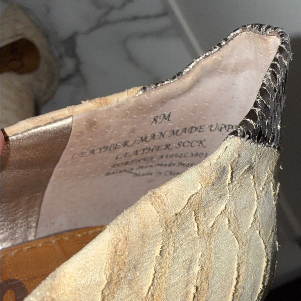 Sam Edelman snakeskin-patterned pointed-toe pumps Hazel style size 8 - Picture 7 of 7